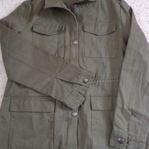 FIRM NWOT Utility Jacket XS Zip Pockets Pockets Army Green